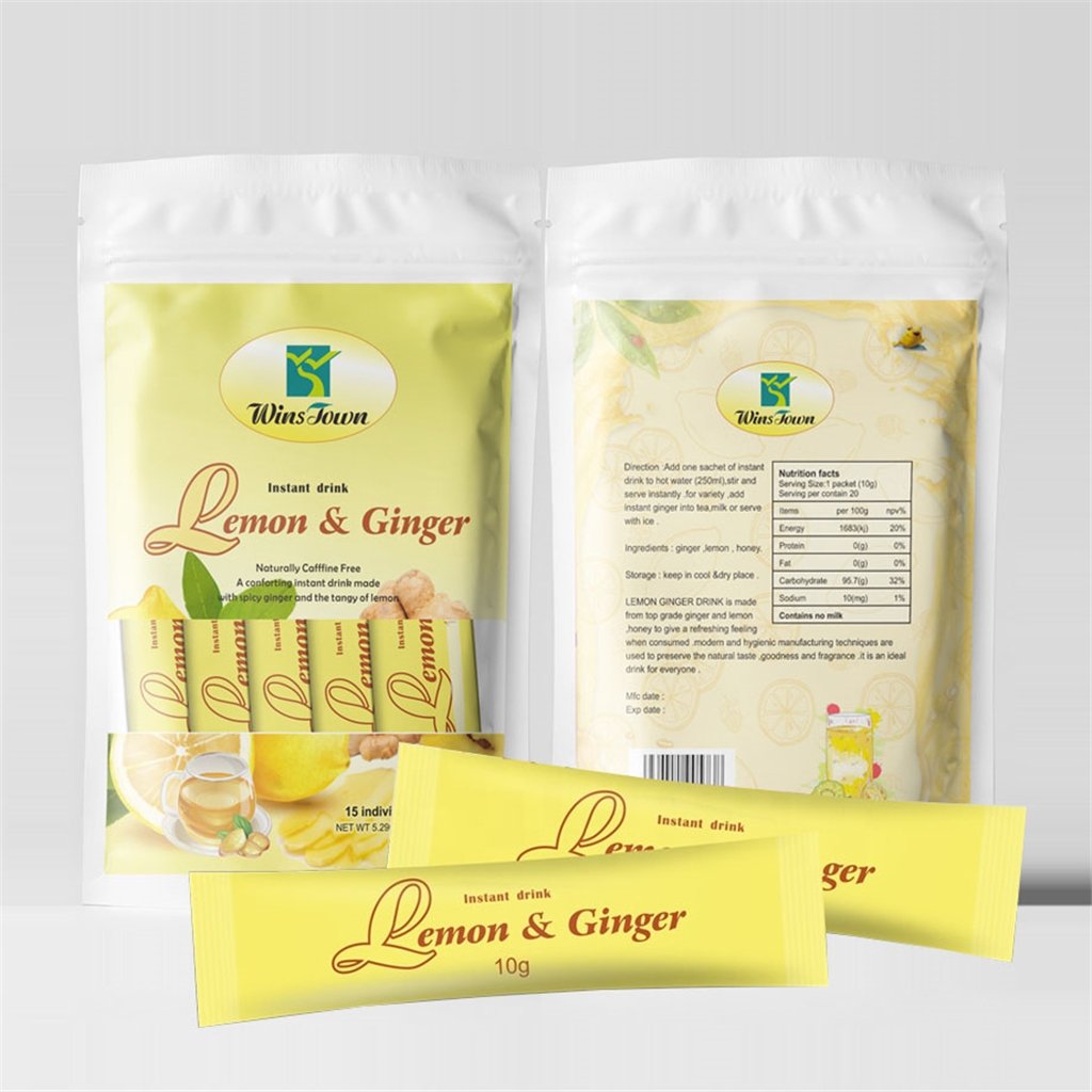 Weight loss detox lemon tea powder instant balm herbal grass honey ginger lemon tea for slimming