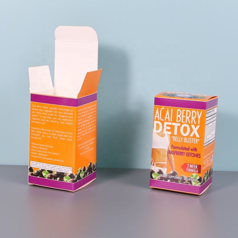 Custom Printing Health Beauty Skincare Slimming Tea Paper Card Packaging Box With Logo