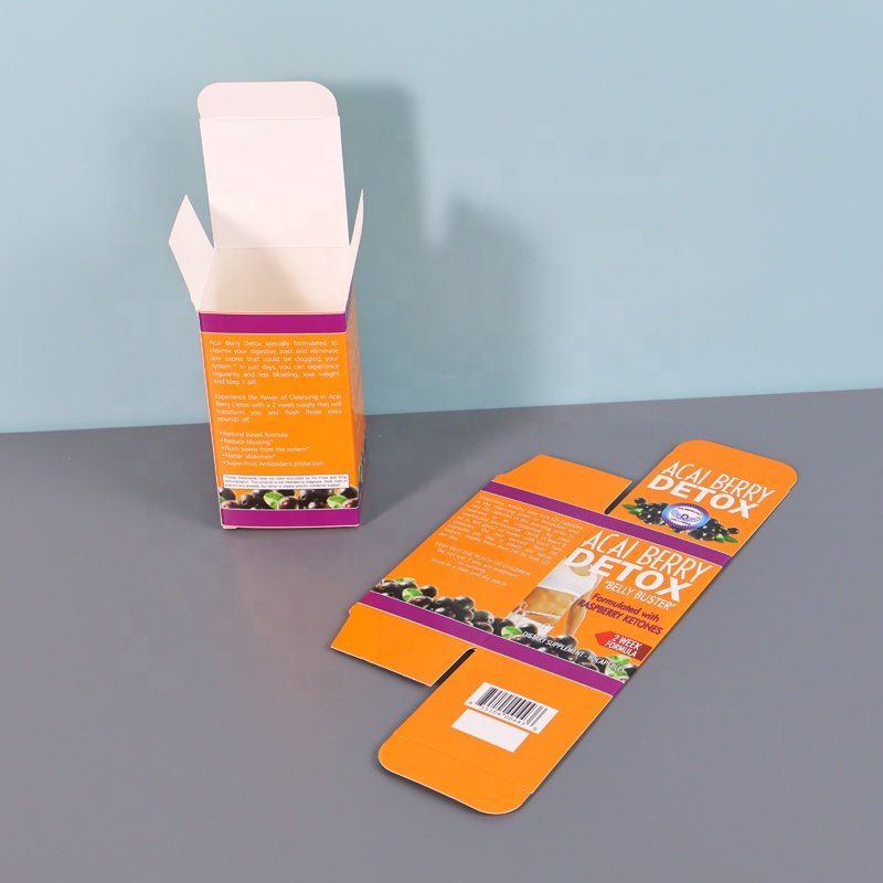 Custom Printing Health Beauty Skincare Slimming Tea Paper Card Packaging Box With Logo