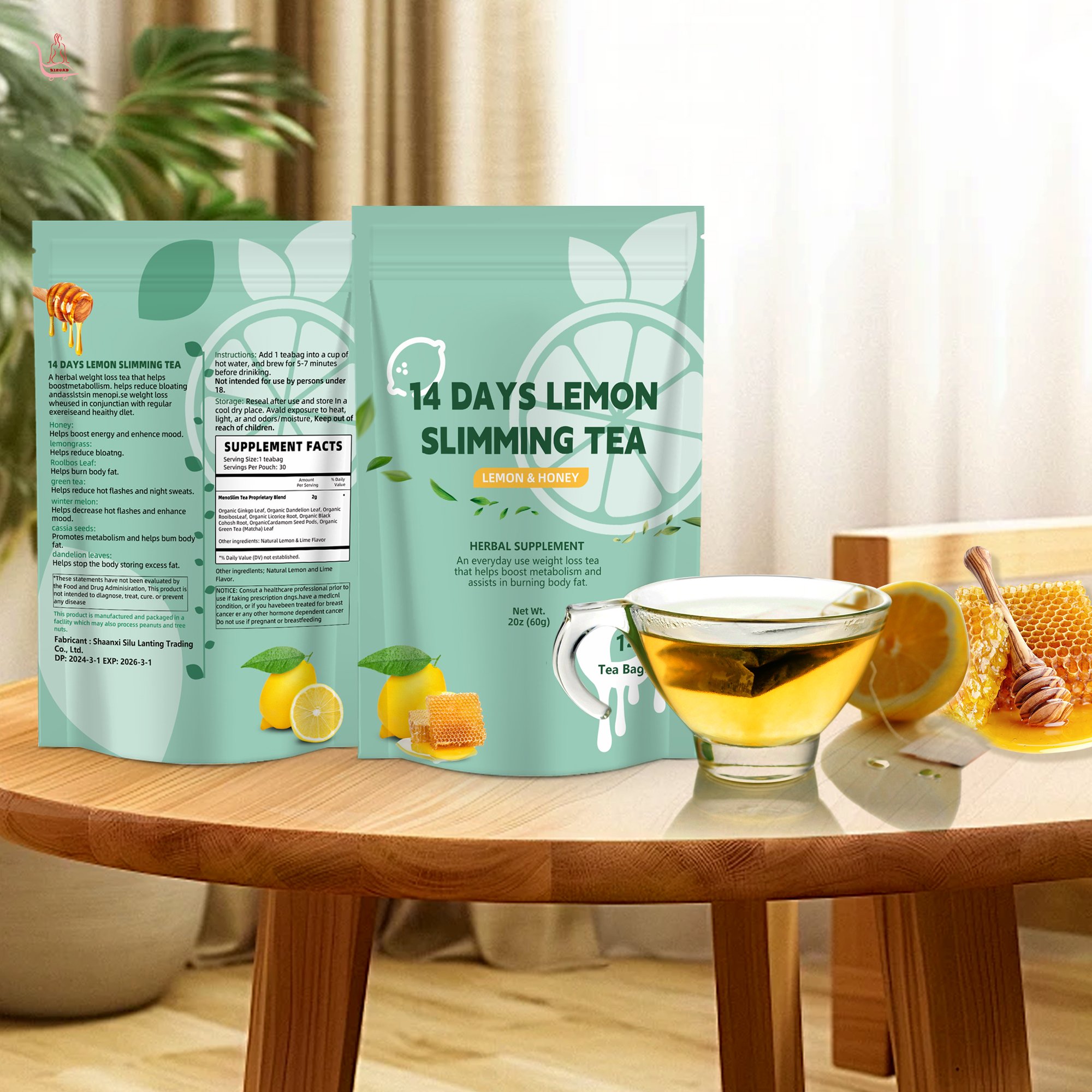 Factory Supply 14-Day Lemon Metabolism Tea Burner Belly tea for Constipation and Indigestion