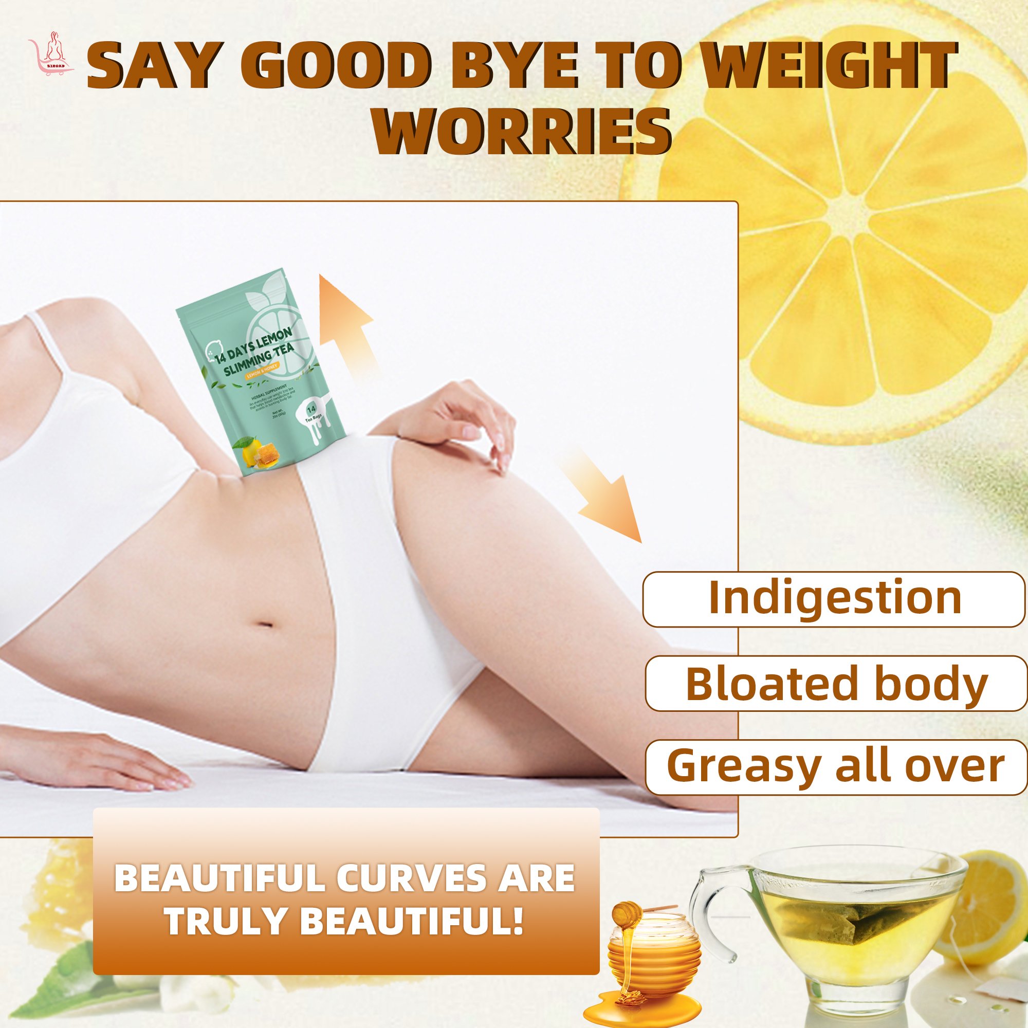 Factory Supply 14-Day Lemon Metabolism Tea Burner Belly tea for Constipation and Indigestion