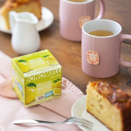 High best quality Italian handmade hot water cold water use Apple Lemon peel and Seabuckthorn Fruit Herbal Bonomelli 12 sachets