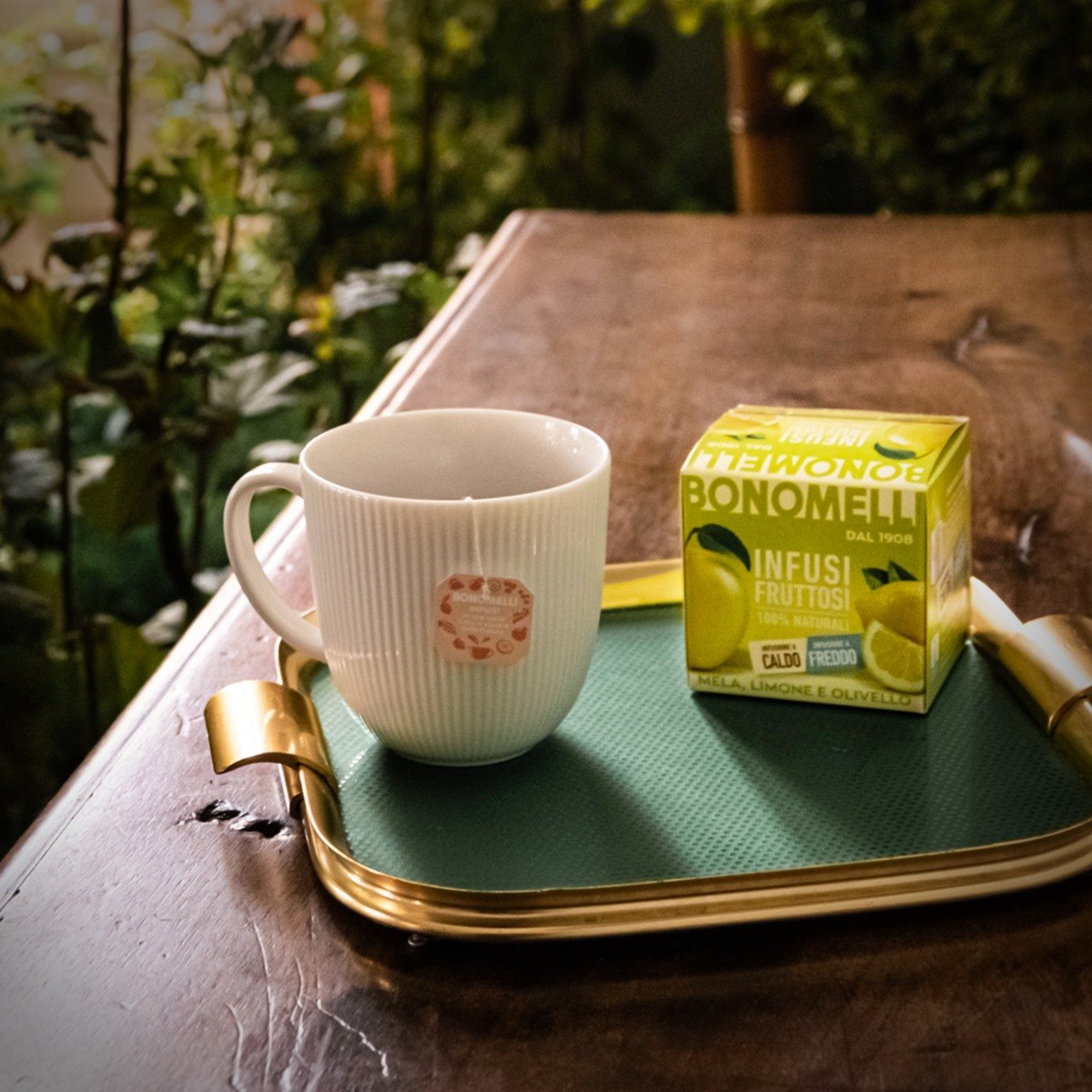 High best quality Italian handmade hot water cold water use Apple Lemon peel and Seabuckthorn Fruit Herbal Bonomelli 12 sachets