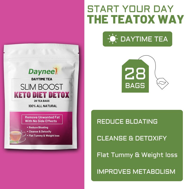 Slim boost Keto Diet Detox tea bag Custom Flat Tummy organic herbal weight loss slimming Tea with evening and daytime
