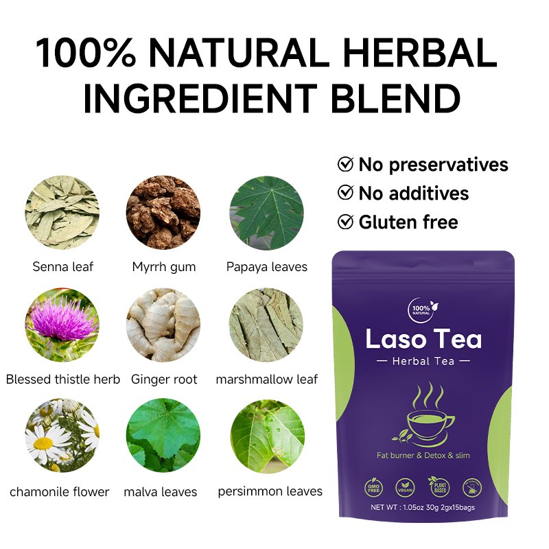 OEM Natural Healthy Tea Cleanse Flat Tummy Flat Burn Tea slimming Detox 15 Days laso Tea