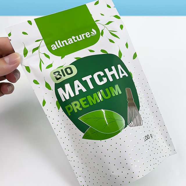 Custom Stand Up Resealable Ziplock Packaging Bag Matcha Powder Pouch With Logo Zipper Slimming Tea Food Packaging Bag