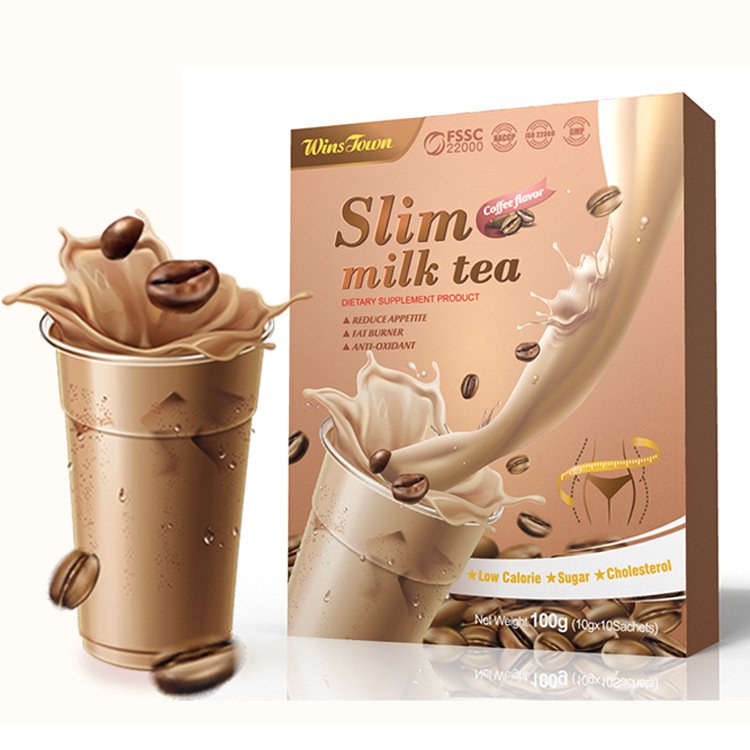 Slim Milk Tea Meal replacement Herbs diet Detox slimming fat burner nutrition shake powder for flat tummy