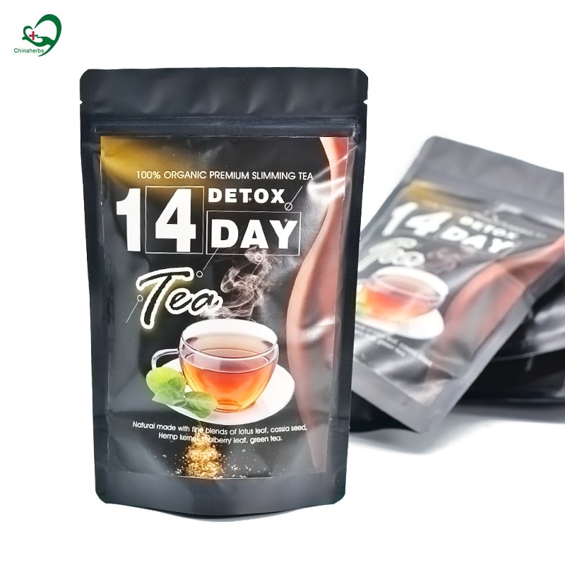 Chinaherbs Best Selling 14-Day Detox Slim Herbal Tea Private Label Organic Flat Tummy Tea for Sale Box Packaging
