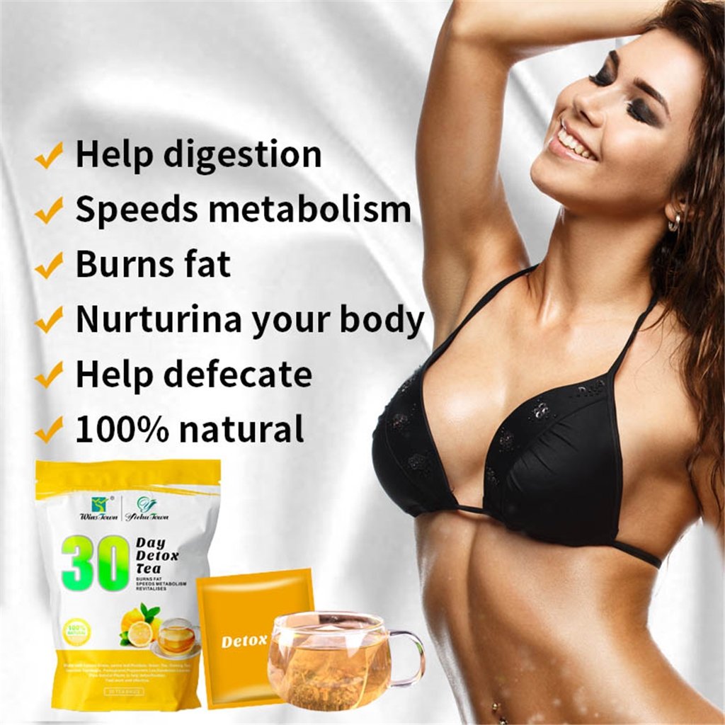 Natural Lemon flavor slim tea Private Label 30 Days Weight Loss Belly Detox herbal organic healthy for Slimming fat burner Tea