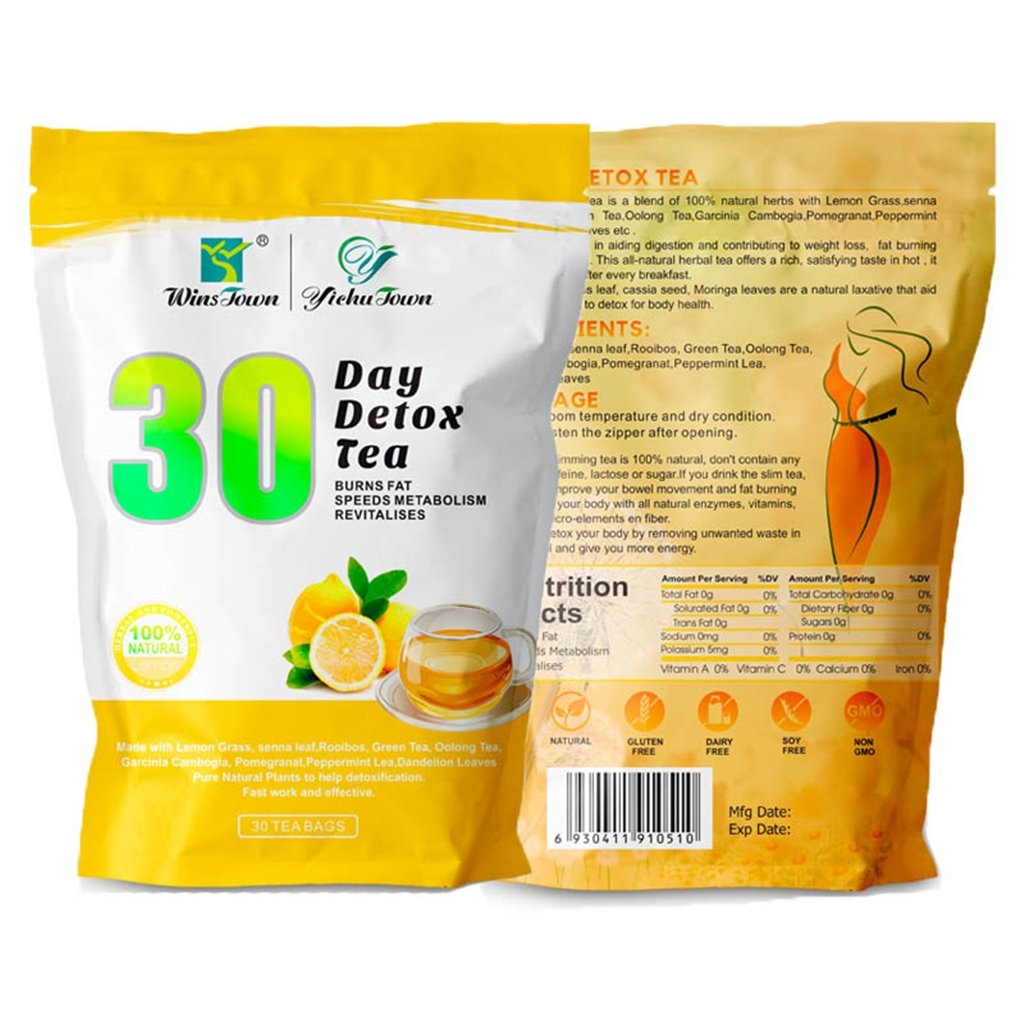 Natural Lemon flavor slim tea Private Label 30 Days Weight Loss Belly Detox herbal organic healthy for Slimming fat burner Tea