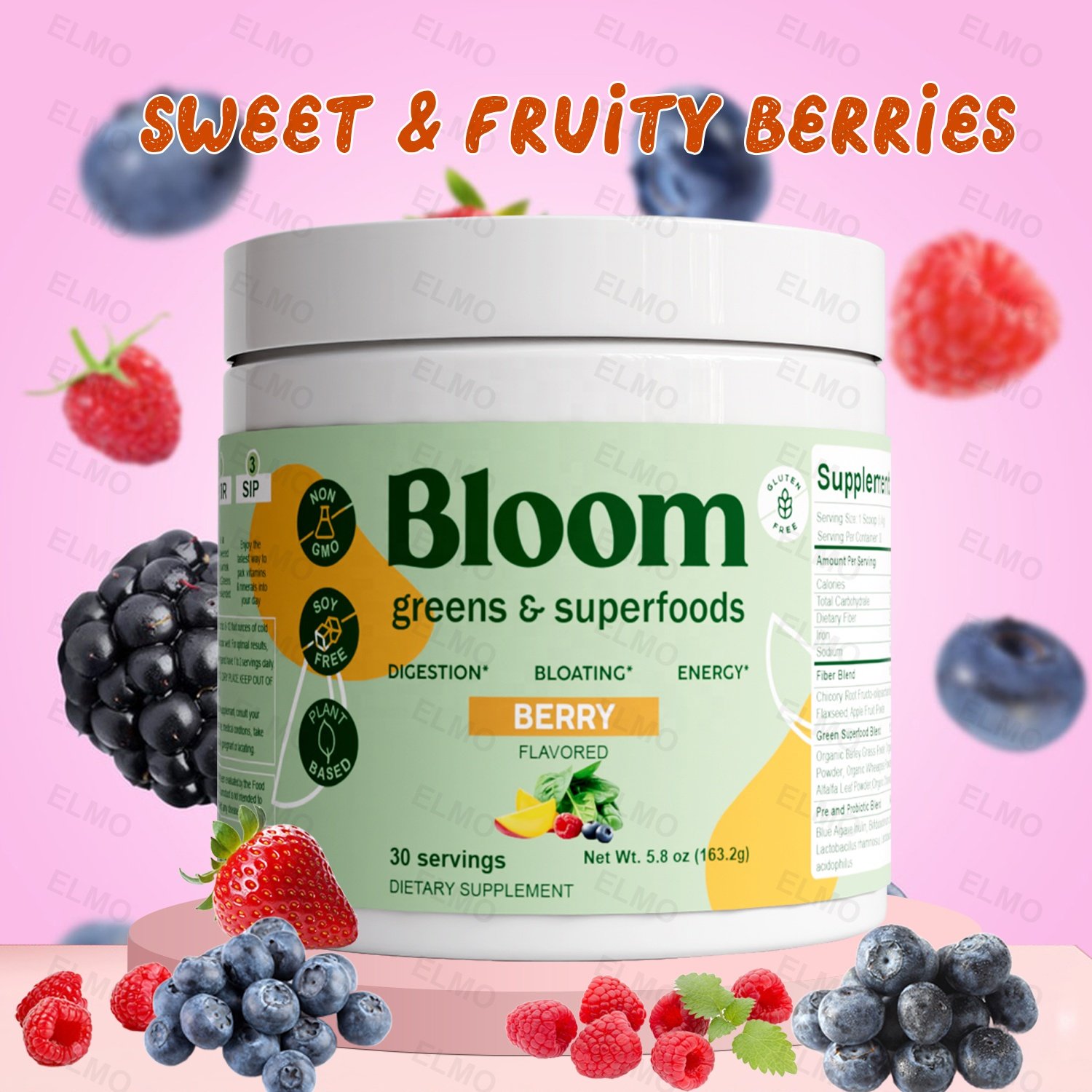 BOOM LIFESTYLE Greens Superfoods for Digestive Health Greens Powder Digestive Enzymes Probiotics Spirulina Chlorella