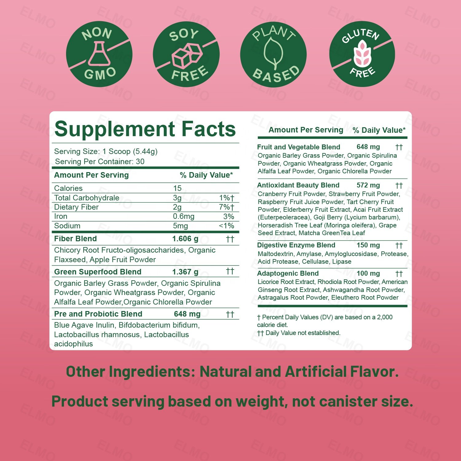 BOOM LIFESTYLE Greens Superfoods for Digestive Health Greens Powder Digestive Enzymes Probiotics Spirulina Chlorella
