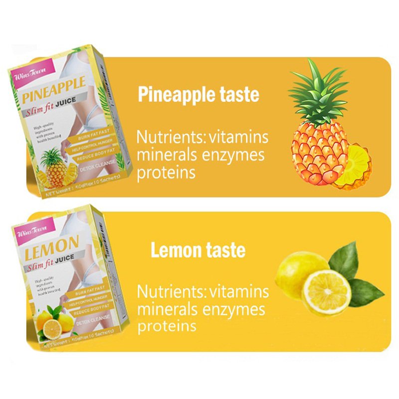 Nature fruit flavor help women less weight flat belly detox improve body shape 10 sachets diet drink pineapple juice