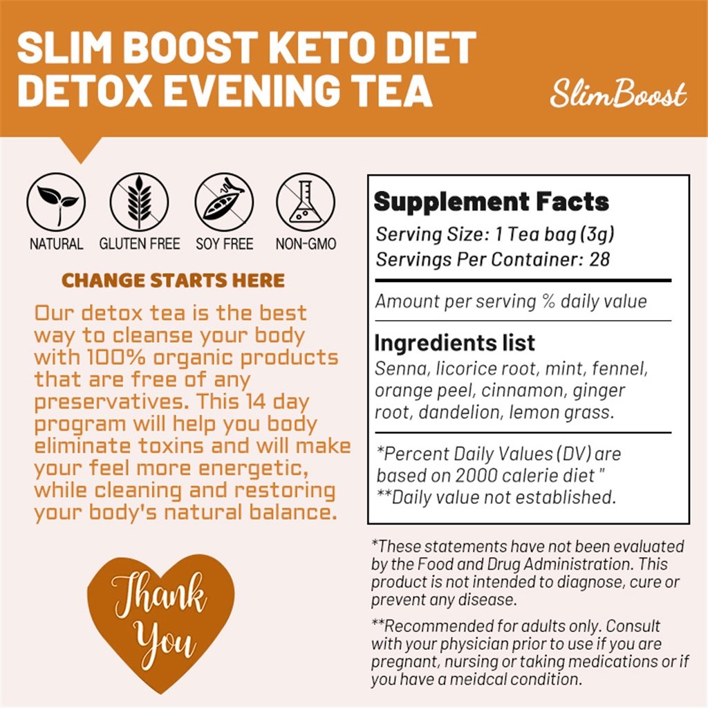 Body Detox Tea Slim boost Keto Diet Detox tea bag sliming tea detox weight loss natural