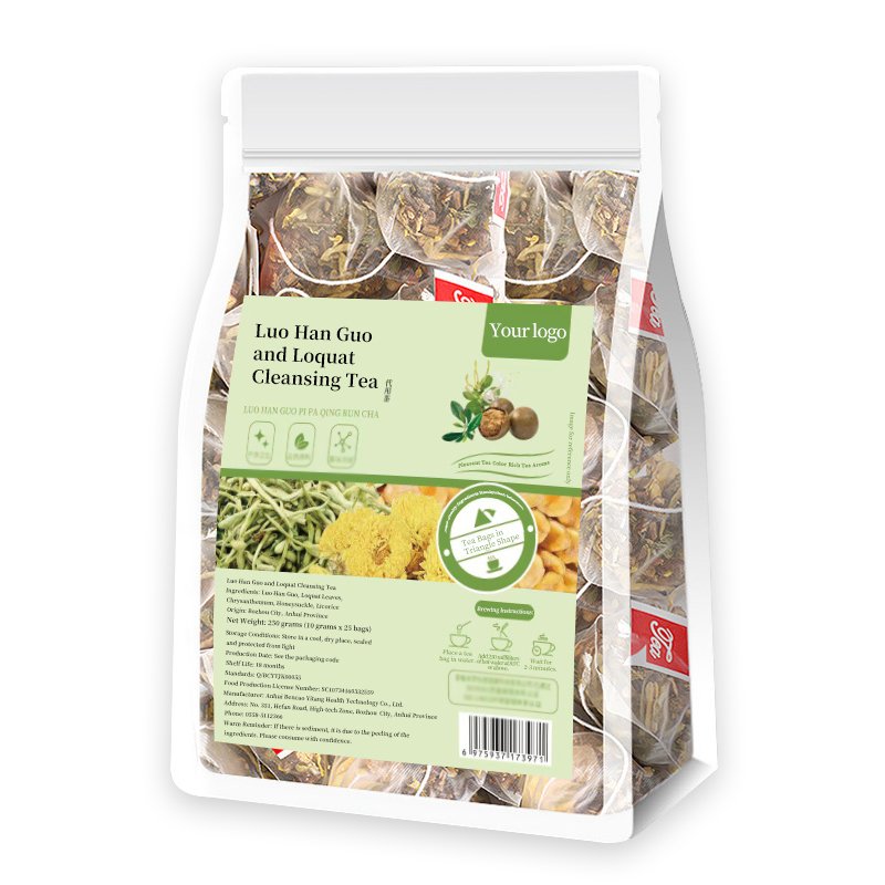 OEM/RTS Luo Han Guo and Loquat Cleansing Tea Organic Tea Fresh Blended Slimming Health Tea Packaged in Bag