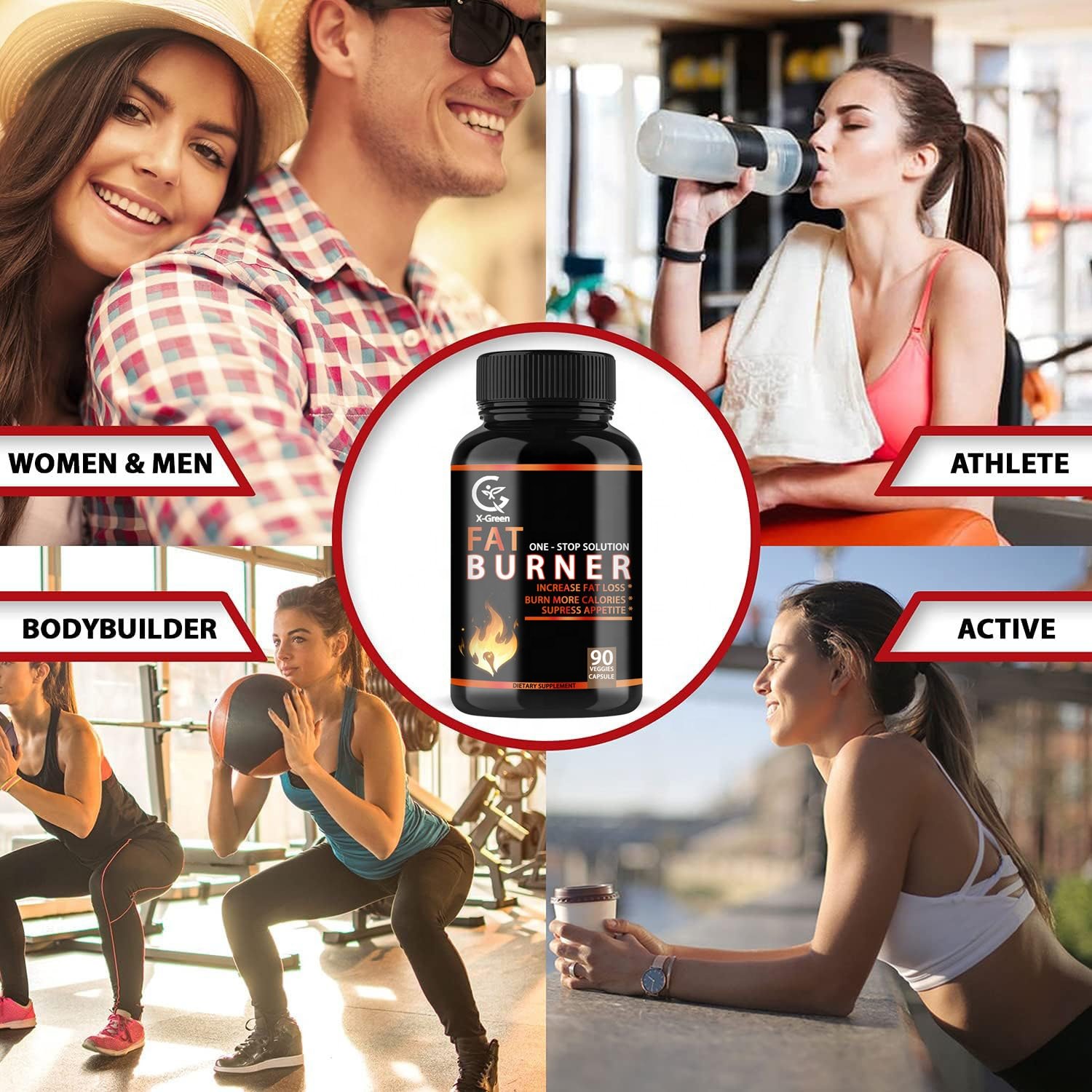 In stock OEM Hot Sale High-Quality Green Tea Extract Slimming Products Weight Loss Capsules Fast Fat Burner Supplement