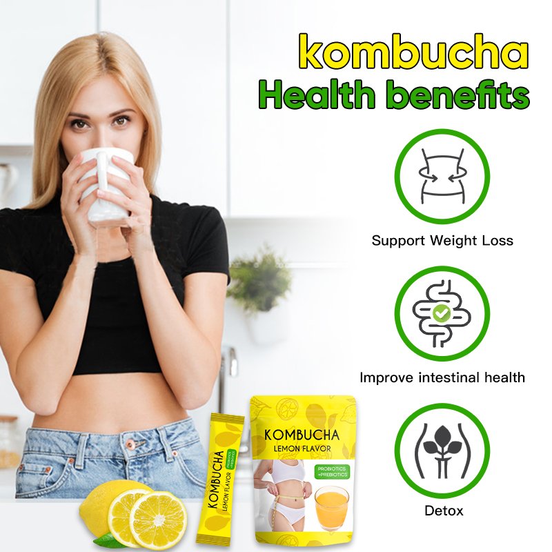 private label Hydration Drink Mix Sugar Free Live Probiotics Prebiotics Lemon Kombucha Tea