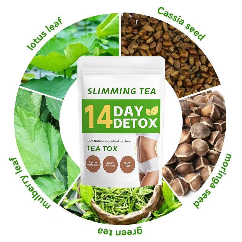 Chinese herb Green Herbal Tea Fit Body Shaped Slimming Organic Detox Slim Flat Tummy Tea 14 day detox slimming tea