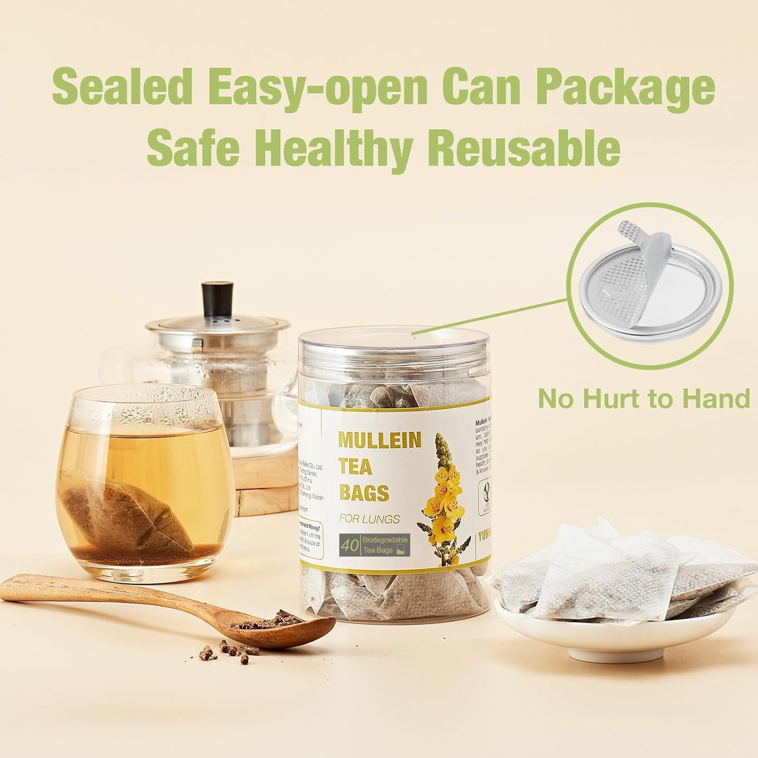 Cross-Border Mullein leaf Tea Fresh Flower Lungs Detox Caffeine-Free Slimming Boxed Bulk Packaging