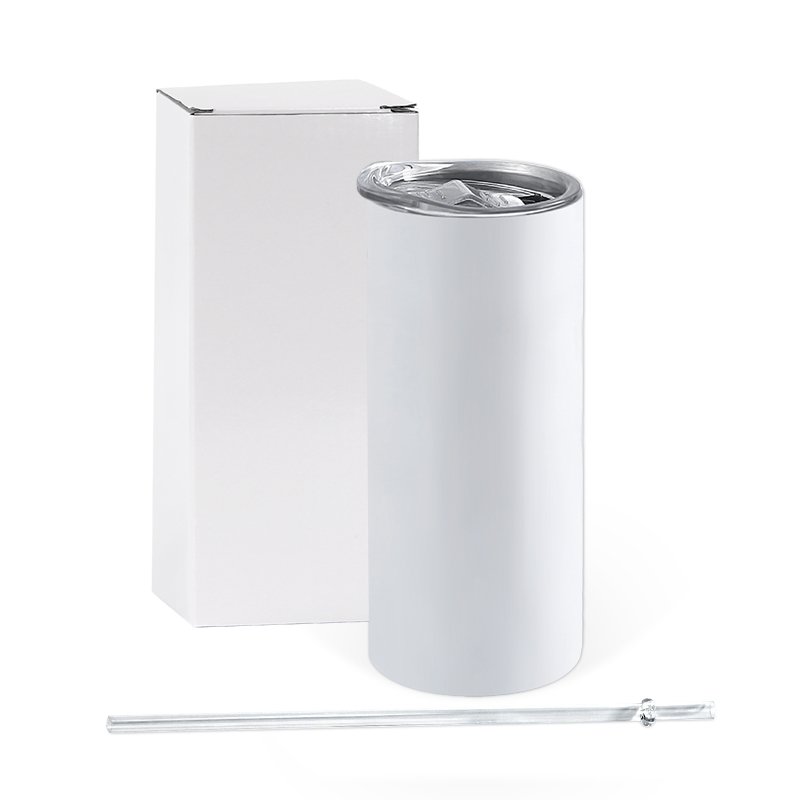 Ready To Ship 15 oz double wall Insulated Stainless Steel Straight Sublimation Blanks 15oz Skinny Tumbler Round Edge
