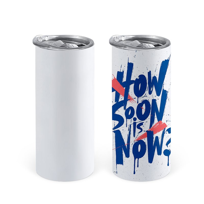 Ready To Ship 15 oz double wall Insulated Stainless Steel Straight Sublimation Blanks 15oz Skinny Tumbler Round Edge