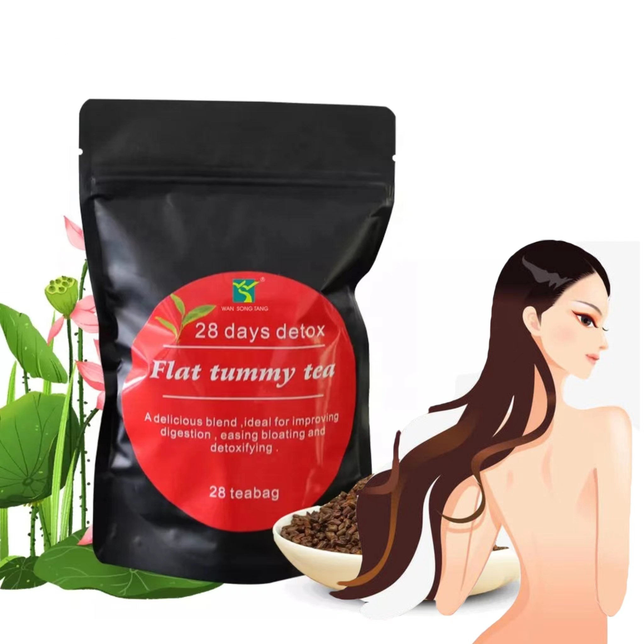 Wholesale detox slimming tea belly burn fat thin liver flat belly flat belly tea