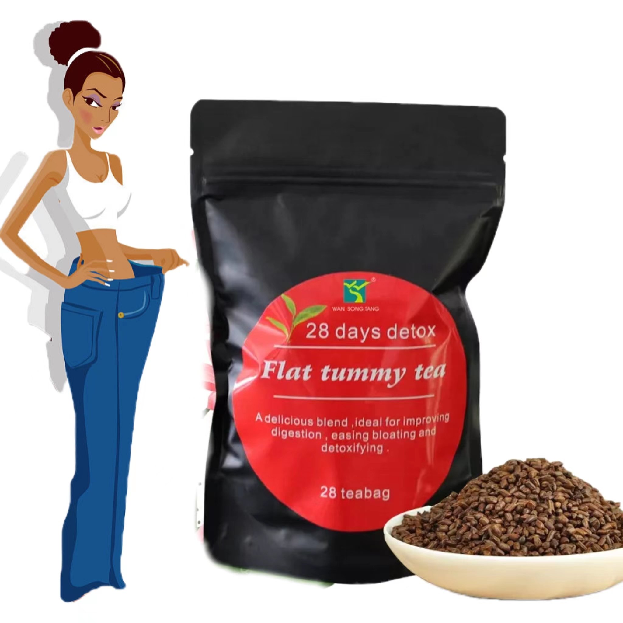 Wholesale detox slimming tea belly burn fat thin liver flat belly flat belly tea