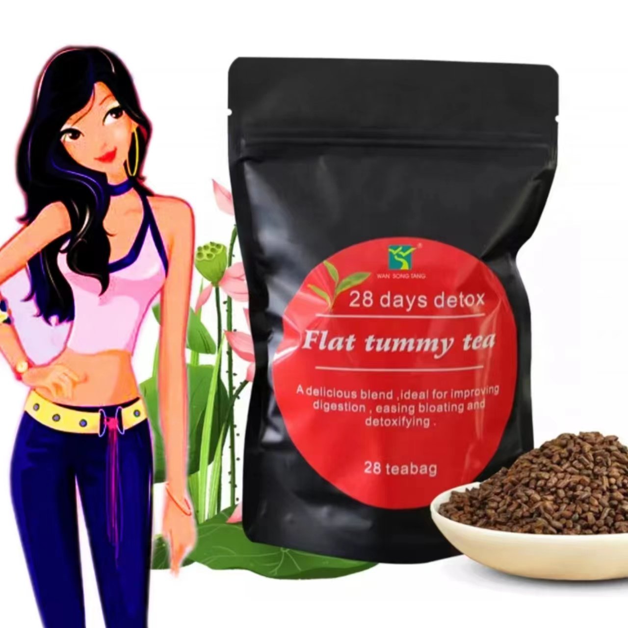 Wholesale detox slimming tea belly burn fat thin liver flat belly flat belly tea