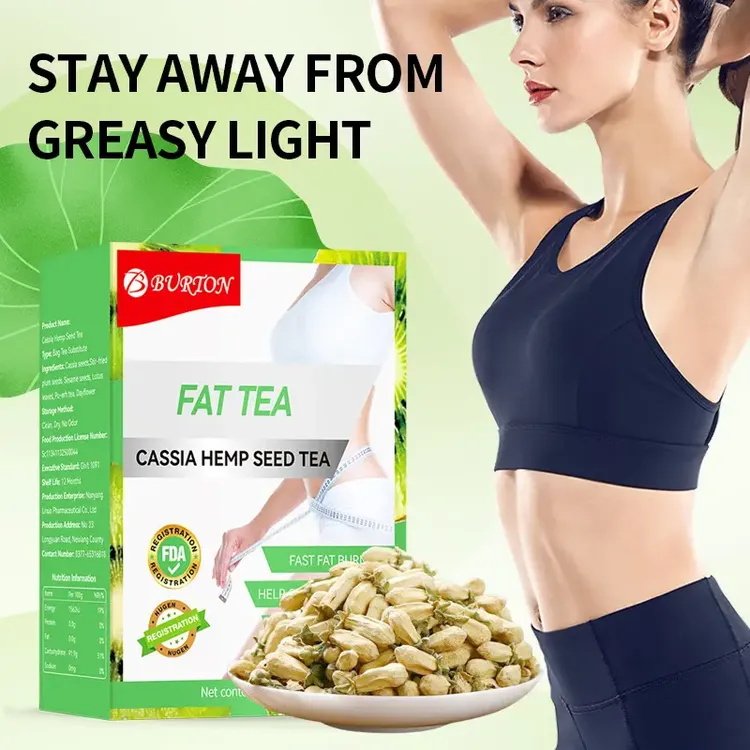 Hot Selling with Private label custom cassia seed flavored Slim adults slimming tea 20 tea bags per box fat tea