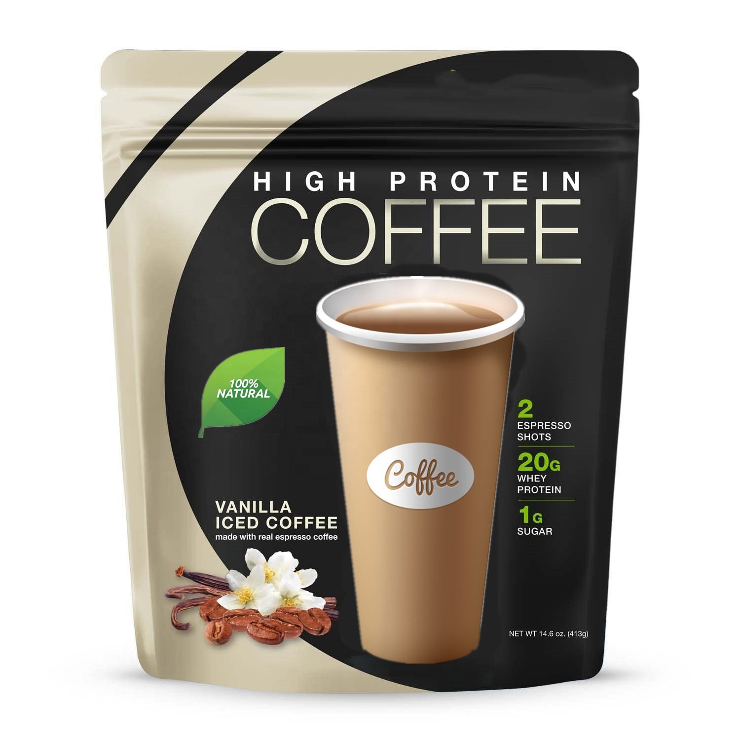 Vegan High Protein Coffee ,Mocha, Cinnamon,Caramel,Chocolate and Vanilla flavor
