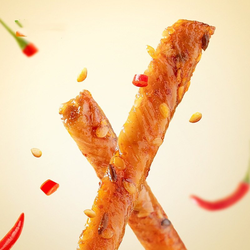 Classic Spicy Chili Bean Strip Snacks Popular Fresh Soybean Product in Bag Packaging