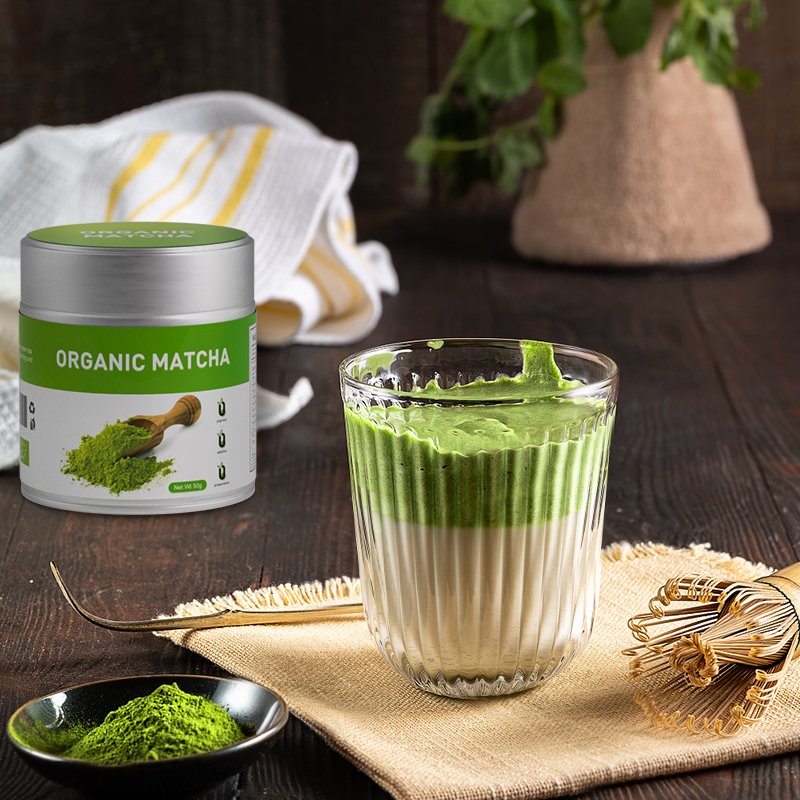 Private Label Instant Latte Green Matcha Tea Drink Organic Tea