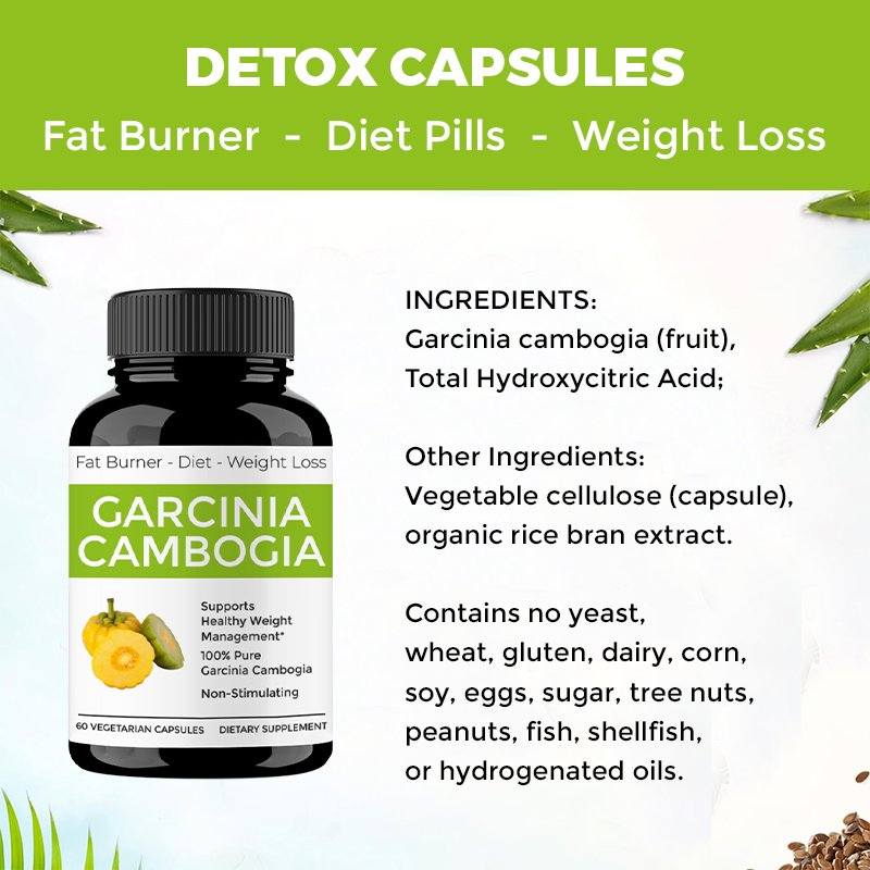 Private label Natural Support Weight loose flat belly Energy Pure Garcinia Cambogia Capsules pill