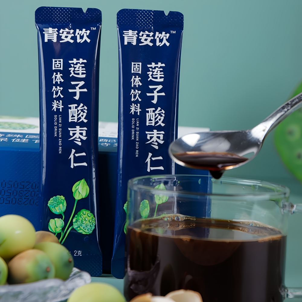 QingAn Solid Drink Bedtime Tea Lotus Seeds Sour Jujube Kernels Sleep Tea 2g*30 Ssachets/Box Suitable For Adult