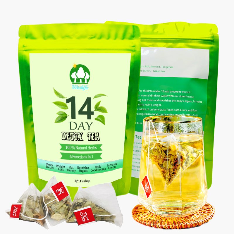 bulk detox slimming tea 3*14g customized odm teabags efficiency nature herbal liver detox support kidney health