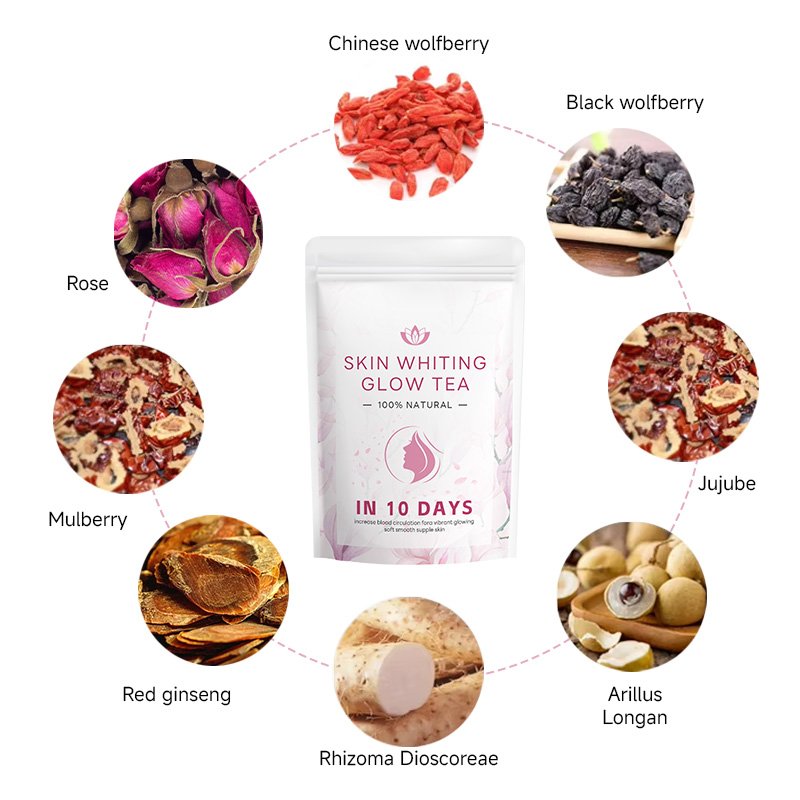 Daily Wellness Tea Glow Healthy Skin Flavored Glowing Green Tea and health skin whitening tea bag