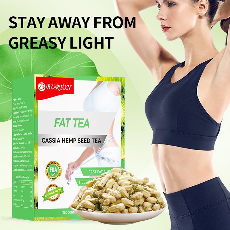 OEM Factory Best Selling Organic Cassia Hemp Seed Tea Box Packaged Natural Detox Flat Tummy Slimming Tea for Weight Loss