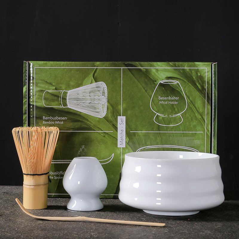 Best Sellers Matcha Kit Ceramic Whisk Holder Chasen Bowl Tea Brush Japanese Engraved Ceramic Matcha Tool Set