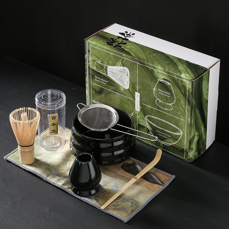 Best Sellers Matcha Kit Ceramic Whisk Holder Chasen Bowl Tea Brush Japanese Engraved Ceramic Matcha Tool Set