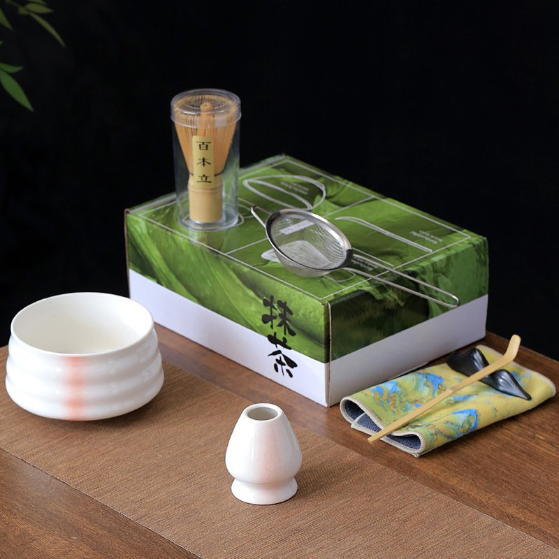 Best Sellers Matcha Kit Ceramic Whisk Holder Chasen Bowl Tea Brush Japanese Engraved Ceramic Matcha Tool Set