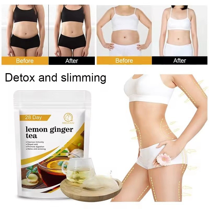 Organic Lemon Ginger Tea 28-Day Slimming Detox Weight Loss Tea Bag Specialty Health Tea