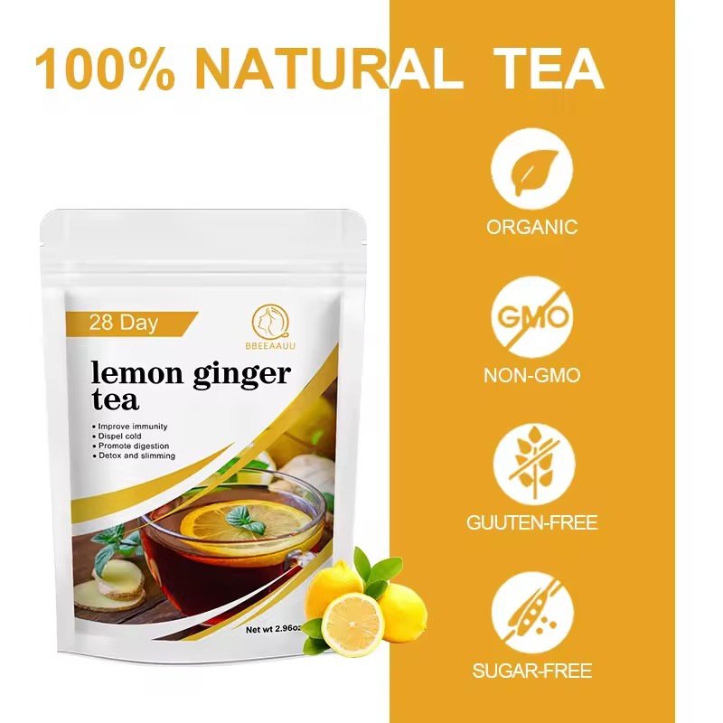 Organic Lemon Ginger Tea 28-Day Slimming Detox Weight Loss Tea Bag Specialty Health Tea