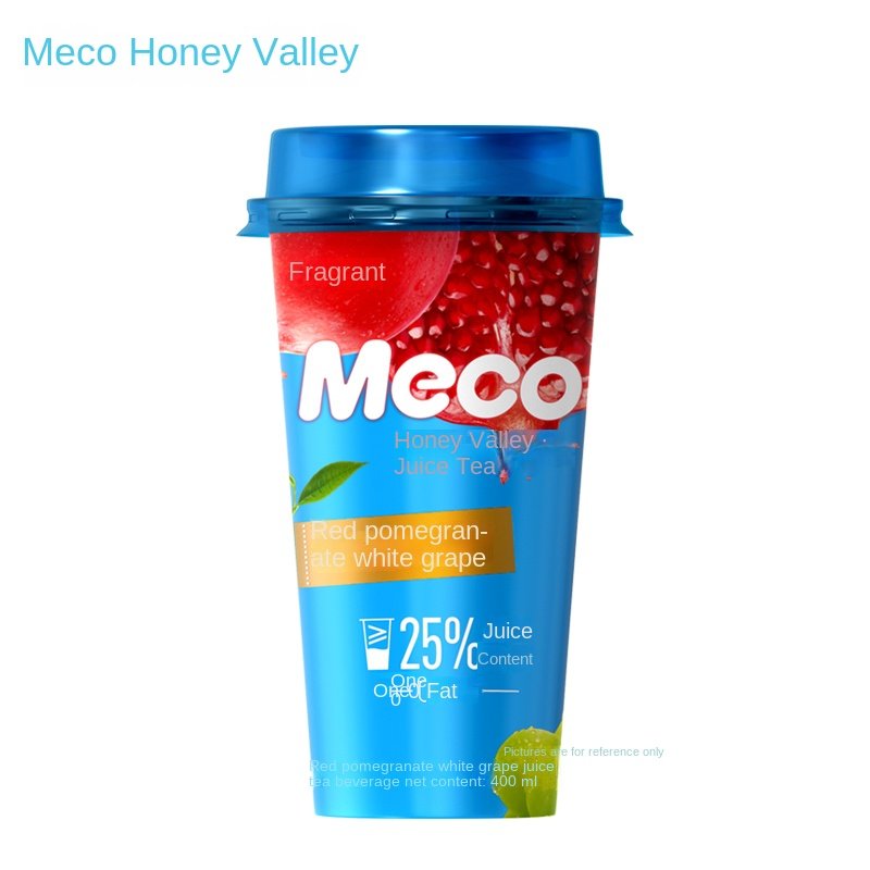 Mecho Honey Valley Fruit Juice Tea Drink 400ml * 15 Cups Red Pomegranate & White Grape Special Slimming Tea in Box Packaging