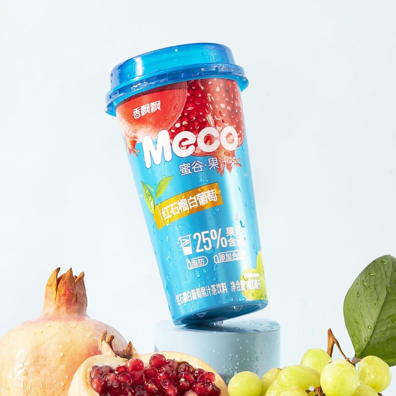 Mecho Honey Valley Fruit Juice Tea Drink 400ml * 15 Cups Red Pomegranate & White Grape Special Slimming Tea in Box Packaging