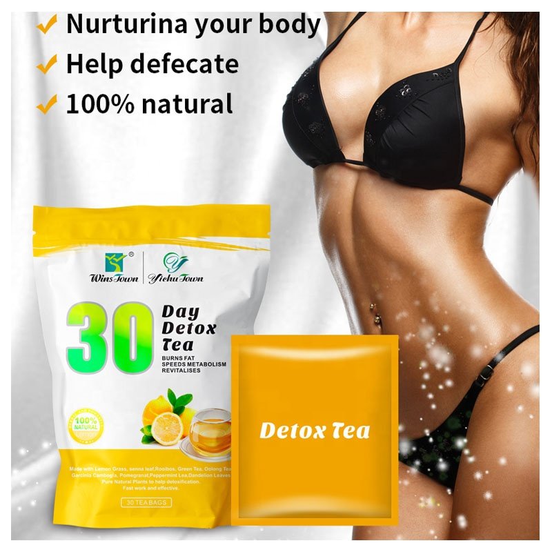 Hot selling Lemon flavor slim tea 30 Days flat tummy Belly Detox Tea for Slim herbal