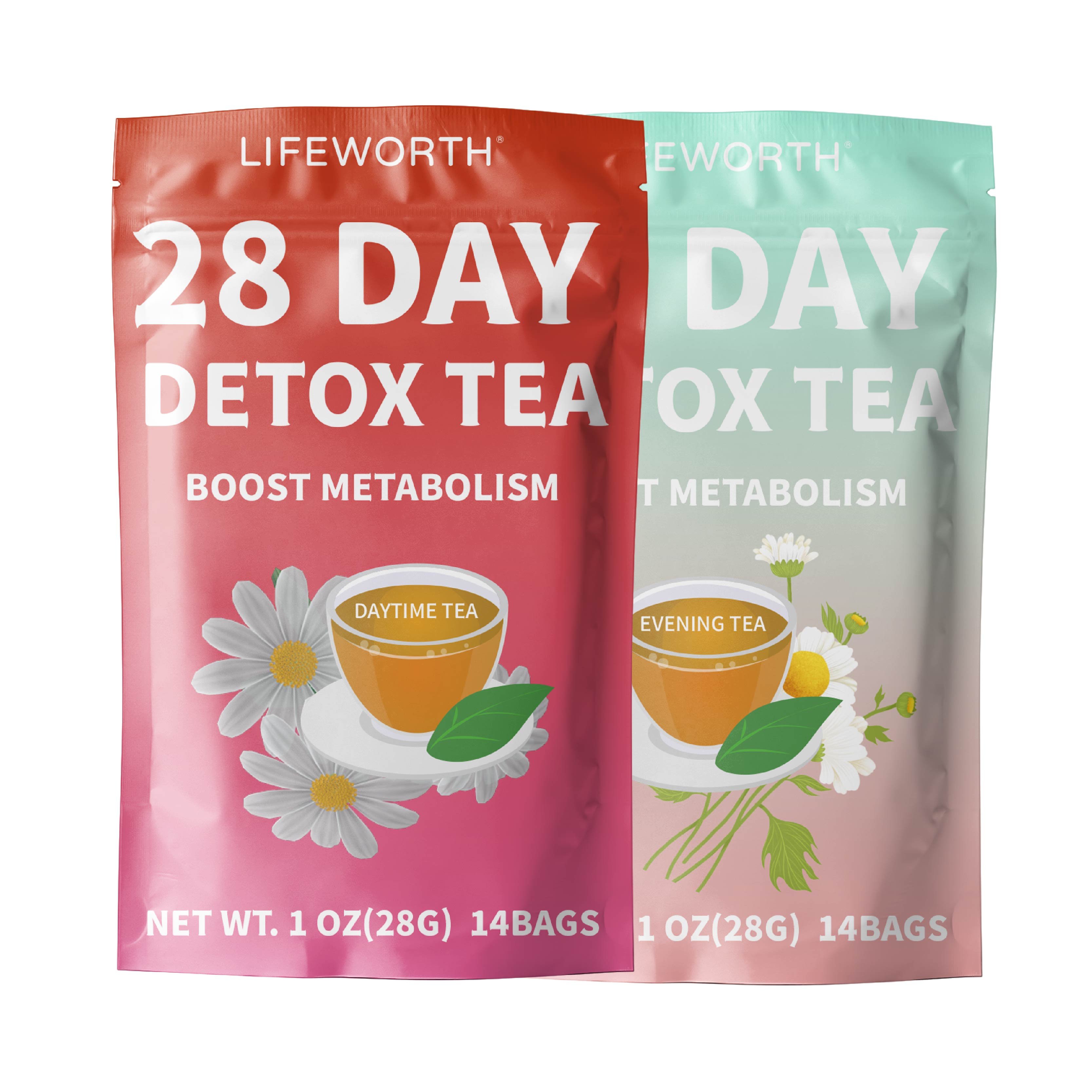 Lifeworth Private Label OEM Fat Burn Slimming 28 Days Detox Tea with Green Tea Extract