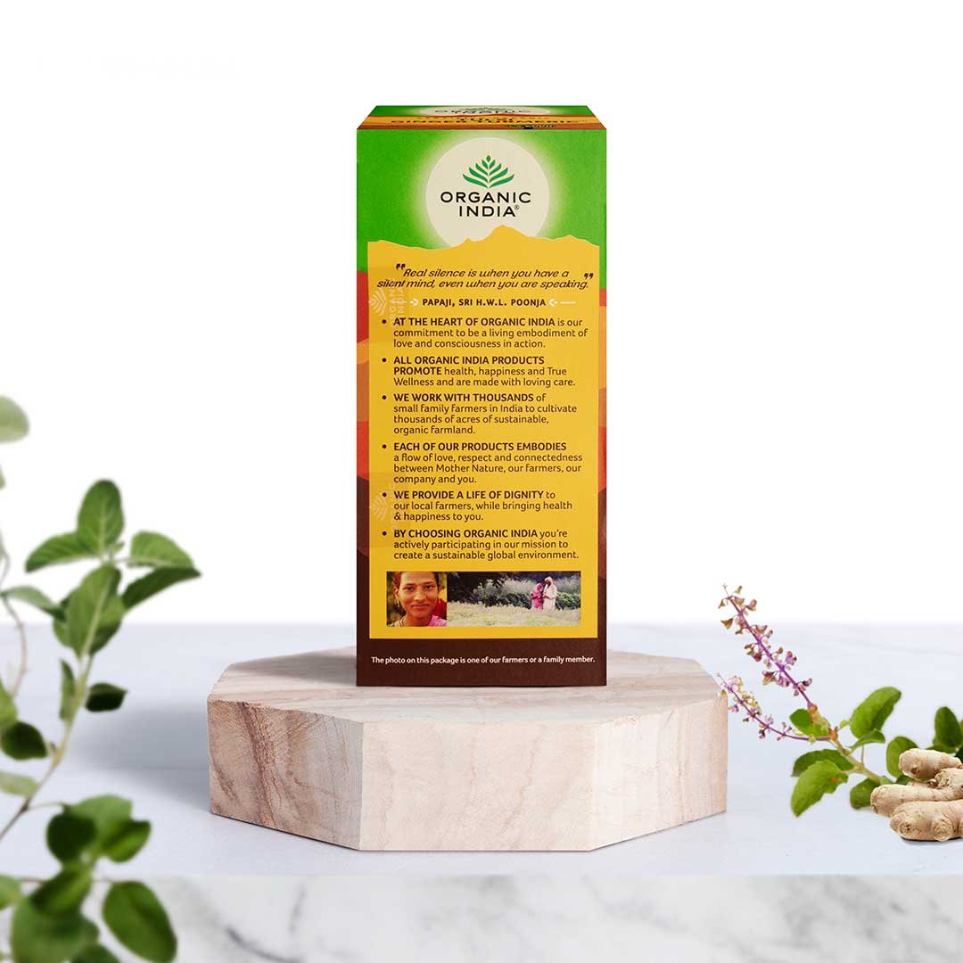 Organic India Natural Tulsi Ginger Turmeric Green Tea Tulsi Ginger Turmeric 25 Tea Bags