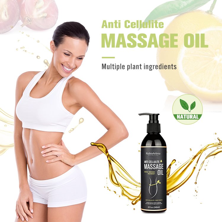 RubioAroma High Quality 100% Pure Fat Burning Weight Loss Slim Essential Oil Private Label Body Slimming Massage Oil