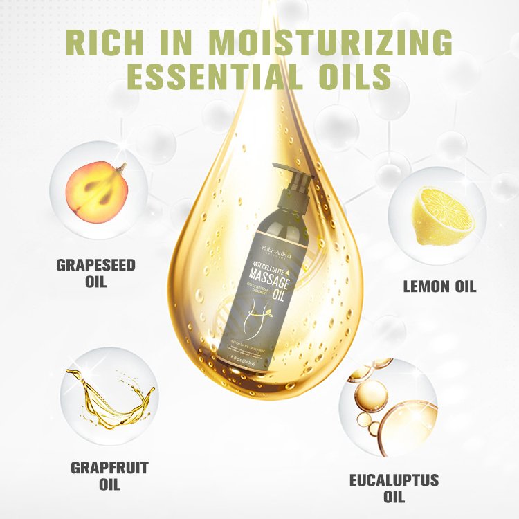 RubioAroma High Quality 100% Pure Fat Burning Weight Loss Slim Essential Oil Private Label Body Slimming Massage Oil