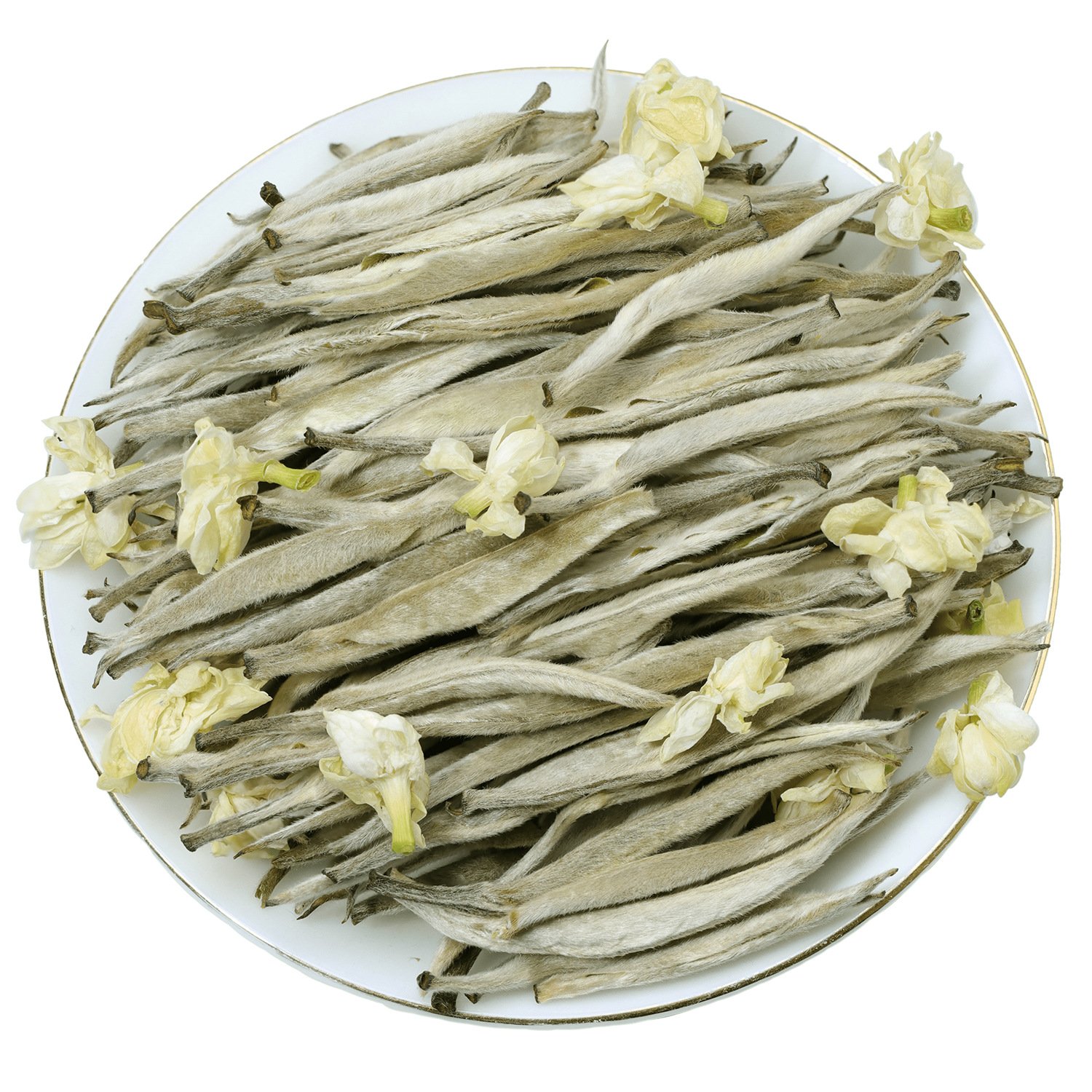 Wholesale chinese jasmine green tea leaves flower flavour bulk jasmine silver needle tea
